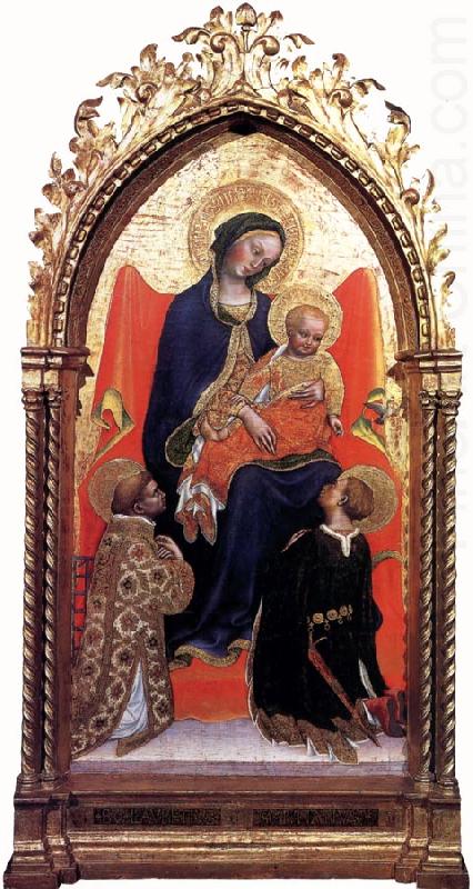 Giovanni di Francesco Madonna Enthroned with St Lawrence and St Julian china oil painting image